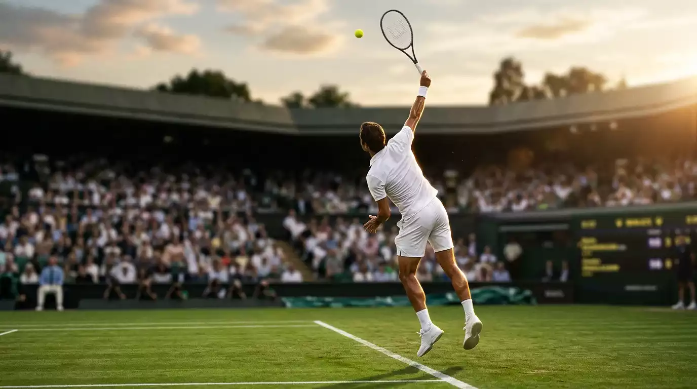 Pantalla de apuestas en vivo con cuotas fluctuantes de un partido de tenis sobre hierba